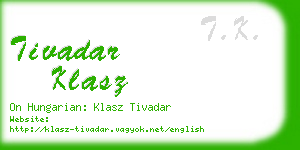 tivadar klasz business card